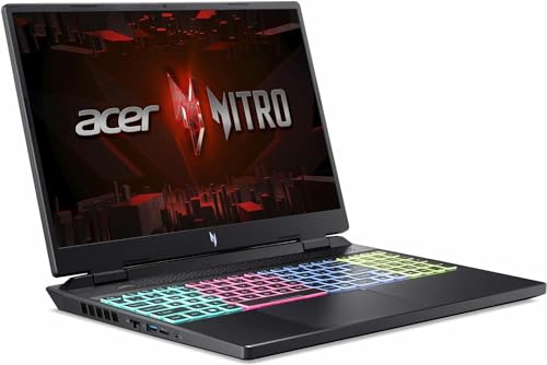 Nitro - Computer portatile da gaming WUXGA 165 Hz, processore Intel Core i7-13620H, GeForce RTX 4050, tastiera retroilluminata, 16 GB di RAM DDR5, SSD da 1024 GB, Windows 11 Home, bundle con - Notebook - Immagine 2