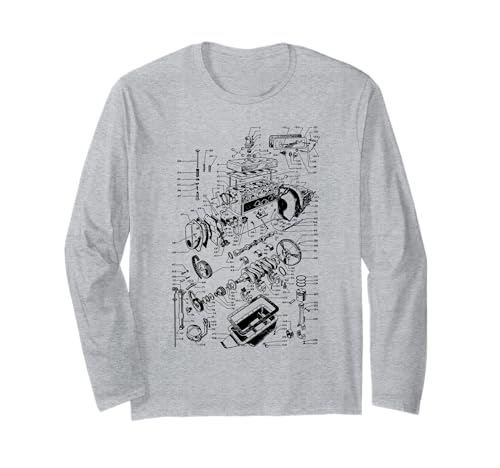 Motore Disegno Ingegnere lavora blocchi e motore meccanico auto Maglia a Manica