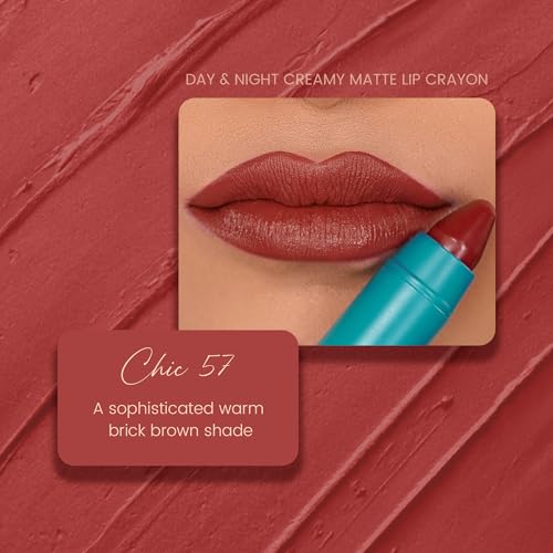 Image of Parul Garg Beauty Creamy Matte Lip Crayon | Soft Matte & Hydrating Formula with Almond Oil & Vitamin E | Rich Pigment & Comfortable Wear | 100% Vegan (Chic 57)