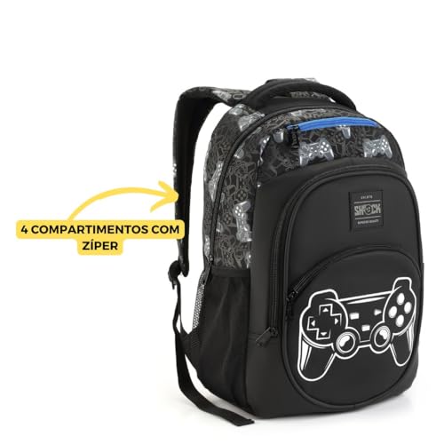 Mochila Costas Juvenil Masculino Game Futebol Espaçosa (CINZA)