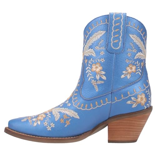 Dingo Women's Primrose Embroidered Floral Snip Toe Cowboy Booties Fashion Boot3