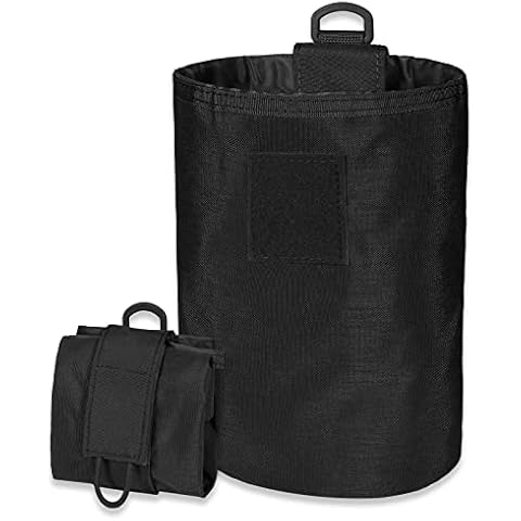 Dump Pouch Tactical Belt Molle Mag Pouches,Roll Up Foldable Recovery Utility Magazine Tool Waist Storage Bag. (Black) Cover