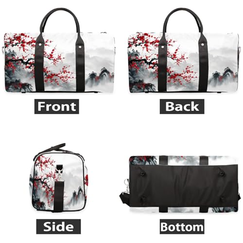Cherry Blossom Flowers Travel Bag for Men Women, Gym Duffle Bags for Travel, Carry On Luggage Bag, Weekender Overnight Workout Bags2