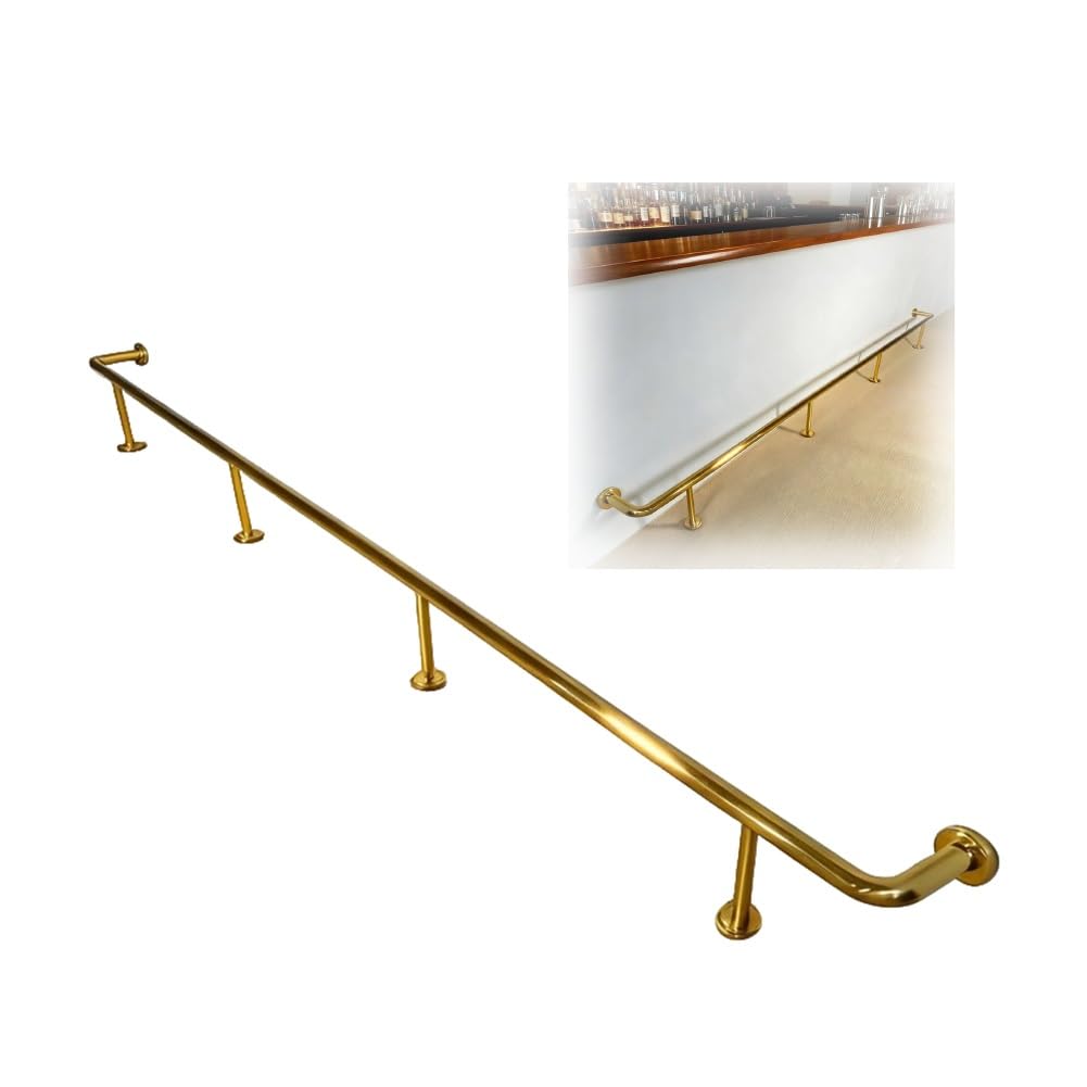 Barre de protection pour pieds de bar avec matériel de fixation, repose-pieds tubulaire circulaire pour bars, restaurants, pubs et cafés - Durable, élégante, facile à installer, confort et s