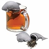 Shark Tea Strainer, Silicone Tea Infuser, Funny Animal Shaped Tea Filter Loose Leaf Tea Strainer for Tea Drinkers, Cute Loose Leaf Tea Steeper Set for Cup, 1 Piece Loose Leaf Tea Strainer(Grey)