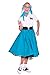 Hip Hop 50's Shop 1950s Adult 4 Piece Poodle Skirt Costume Outfit for Women with Accessories (glasses, socks, scarf) (Medium/Large, Teal)