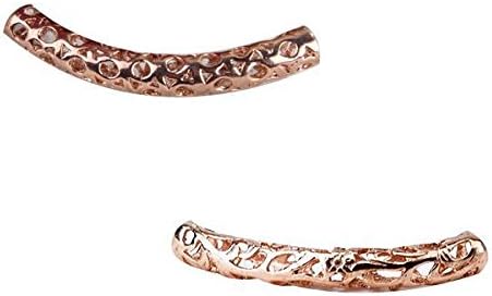 Club Bollywood VELURA 6X Carved Cutout Curved 18K Rose Gold Plated Tube Bead 41x6mm Floral Pattern|1 x Set of LP Electric Guitar Circuit Wiring|Beads| Beads & Jewelry Making
