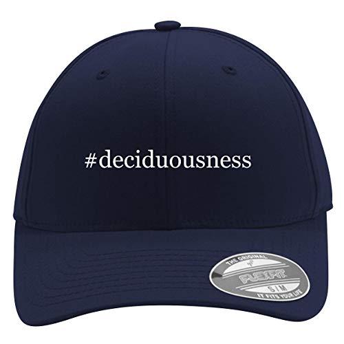 #Deciduousness - Men's Hashtag Flexfit Baseball Cap Hat, Dark Navy, Small/Medium