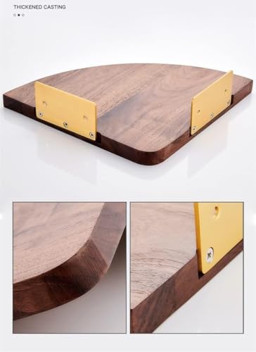 Étagère de rangement murale de luxe en bois de noyer pour angle de douche - 5