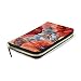 Produktbild Ahomy Damen Geldbörse Leder Aquarell Mohnblumen Insekten Lady Kreditkarte Clutch Halter Lange Brieftasche