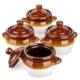 ★【Hochwertige Französische Zwiebel-Suppenschalen】Die französischen Zwiebelsuppenschalen von LOVECASA bestehen aus hochwertiger Keramik, die höheren Temperaturen standhält. und sind auch mit einer kratzfesten Glasur beschichtet, die höheren Temperaturen standhält (Bis 260 °C) und auch flecken-, geruchs- und rissresistent ist. Unsere langlebigen Suppentöpfe sind perfekt für den Einsatz in kommerziellen Küchen, Restaurants oder auch für den täglichen Gebrauch zu Hause.