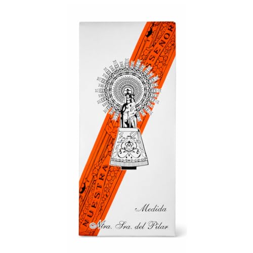 GENPURI Cinta Virgen del Pilar Bendecida– Medida Original 36,5 cm – Pulsera de Seda 40 cm – Colores Disponibles – Símbolo de Fe, Devoción y Tradición Española – Unisex (Naranja)