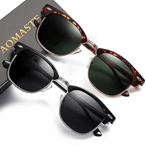Sunglasses Men/Mens Polarized Sunglasses for Men Women,Classic Semi-Rimless Sun Glasses