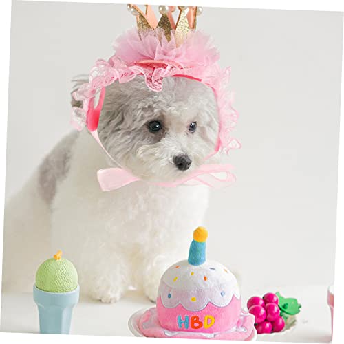 Collier de chat robuste avec chapeau rose, parure esthétique pour animaux de compagnie - 5