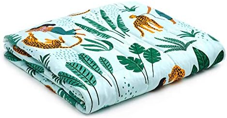 YnM Cooling Weighted Blanket,Bed Blanket for Two Person of 110~190lbs, Ideal for Queen/King/Ca King Bed (80x87 Inches, 25 Pounds, Leopard)| A Duvet Included