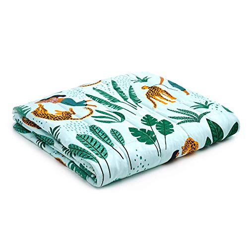 YnM Cooling Weighted Blanket,Bed Blanket for Two Person of 110~190lbs, Ideal for Queen/King/Ca King Bed (80x87 Inches, 25 Pounds, Leopard)| A Duvet Included