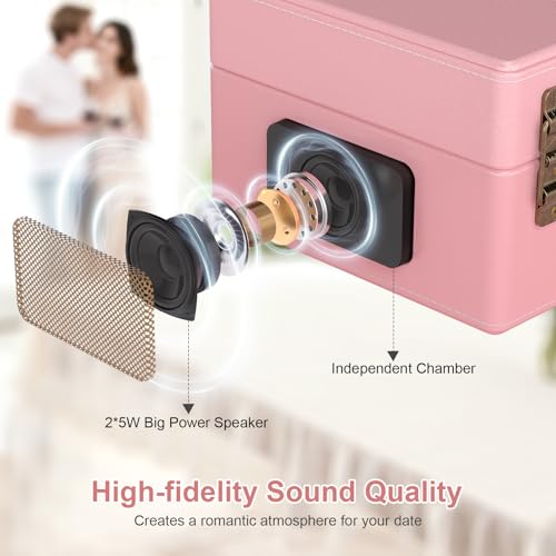 Image of Retro CD Player with Bluetooth in&Out Portable Music Player for Relaxing Anywhere,Auto Power Off,USB,AUX,Headphone Jack,Vintage CD Player for Music Lovers,Birthday Gifts for Women /Men-Pink