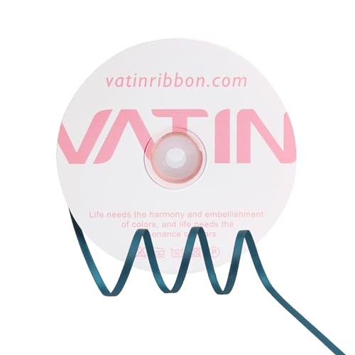 VATIN Teal Satin Ribbon 1/8 Inch x 100 Yards for Gift Wrapping