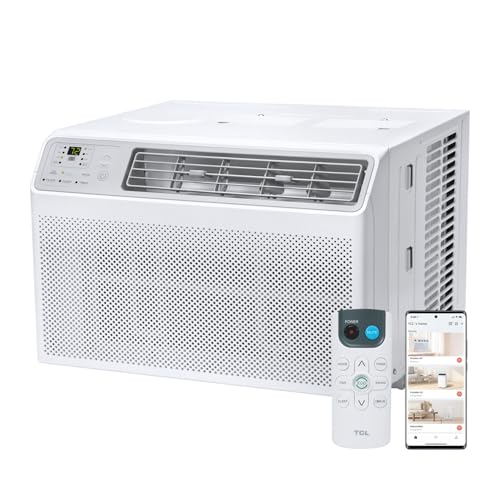 TCL H14W35W 14,000 BTU Smart Window Air Conditioner, AC Unit, Fan & Dehumidifier, 700 Sq. Ft, Remote Control, Compatible with Alexa/Google Assistant, White