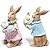 Hodao 2 PCS Easter Bunny Couple Decoration Spring Rabbit Decor Woodcut Figurines Tabletopper Decoration for Party Cute Rabbit Easter Day Gifts Decor for Home Holiday Party (Brown)