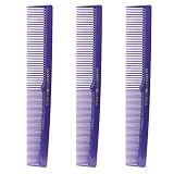 Allegro Combs 420 Peines de corte de peluqueros para estilista, 3 unidades (morado)