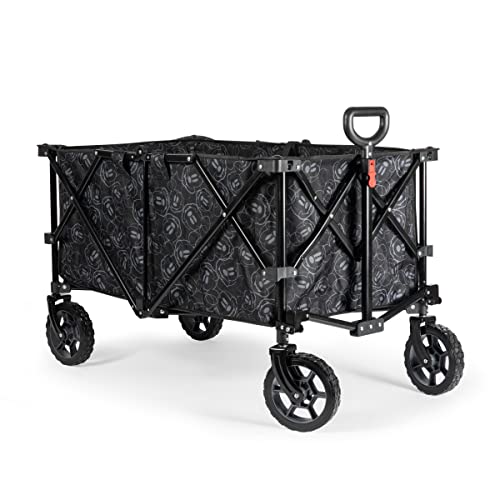 Picnic TIME Disney Mickey Mouse Adventure Wagon XL, Folding Utility Wagon with All Terrain Wheels and Steel Frame for Beach Camping Sports and Shopping, (Black)