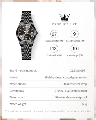 Image of OLEVS Watches Women with Date Silver Stainless Steel Luxury Ladies Watches with Small Writs Diamond Watches for Women Waterproof Elegant Dress Quartz Analog Women's Wrist Watches Reloj de Mujer