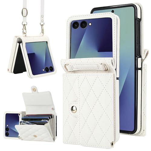 Coque Samsung Z Flip 7 avec porte-cartes et lanière réglable pour protection intégrale