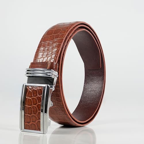 Image of vinacreations AIIigator Belt Leather Strap Belts 1.5 inch Width Adjustment Removal Buckle Jean Dress Croc Handmade