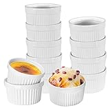 4 OZ Ramekin Bowls,WERTIOO 12 PCS Ramekins for for Baking and Cooking, Oven Safe Sleek Porcelain...