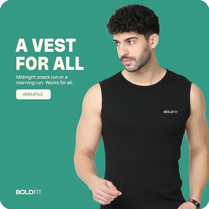 Image of Boldfit Sleeveless Tshirts for Men Cotton Gym Vest Tank Top Men Quick Dry Workout Sando for Man Stretchable Mens Baniyan Innerwear Vest for Running, Training, Yoga, Everyday Wear Comfort Fit Tshirt