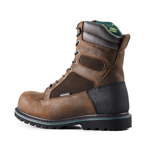 Work Boots for Men Heavy Duty Composite Toe 6"/8" Durable Crazy Horse Leather Waterproof Slip-Resistant Construction Industry Boots GJ3155-GJ32554