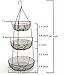 CAXXA 3-Tier Hanging Basket Fruit Organizer Kitchen Heavy Duty Wire Organizer with 2 Free Bonus Metal Ceiling Hooks(Bronze)