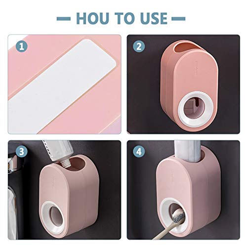 EXCEART 2Pcs Crianças Mãos Livres Titular Creme Dental Dispensador de Creme Dental Automático Adequa