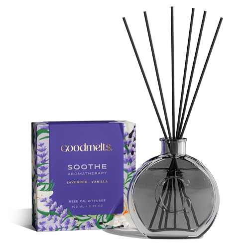Image of Lavender & Vanilla Reed Diffuser Set | Soothe Aromatherapy | 100 ml with 6 Fiber Reed Sticks | Long-Lasting Home Fragrance (Up to 60 Days) | Air Freshener for Room, Bedroom & Bathroom