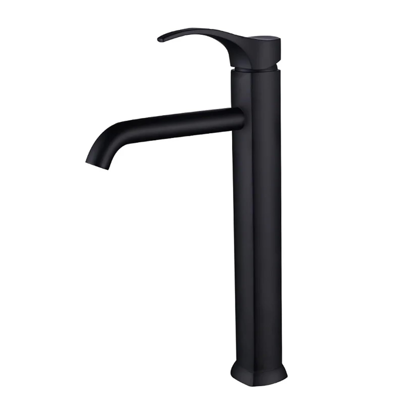 Grifo de baño mezclador monomando alto lavabo agua fría caliente latón negro