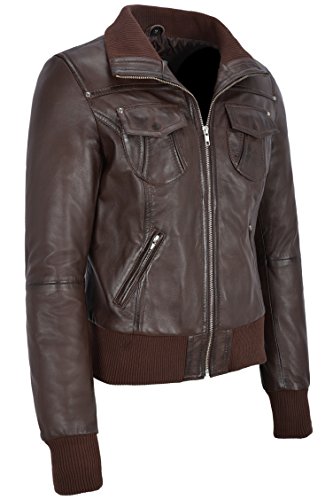 Veste en cuir de moto style biker avec effet lavé haut de gamme Fusion - 2