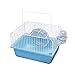 Hamster Cage Travel Carry Rat Cage Small Pets Supplies Hamster Toy Accessories (Blue)- Small Pet