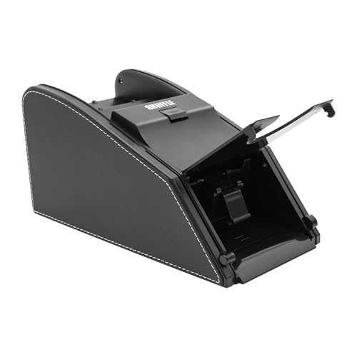 2 in 1 Automatic Electronic Card Casino Shuffler Dealing Dispenser Shuffle Machine Luxury Leather and Plastic Grain Professional Casino Poker Cards Shuffle Machine Electric Shuffle Tool