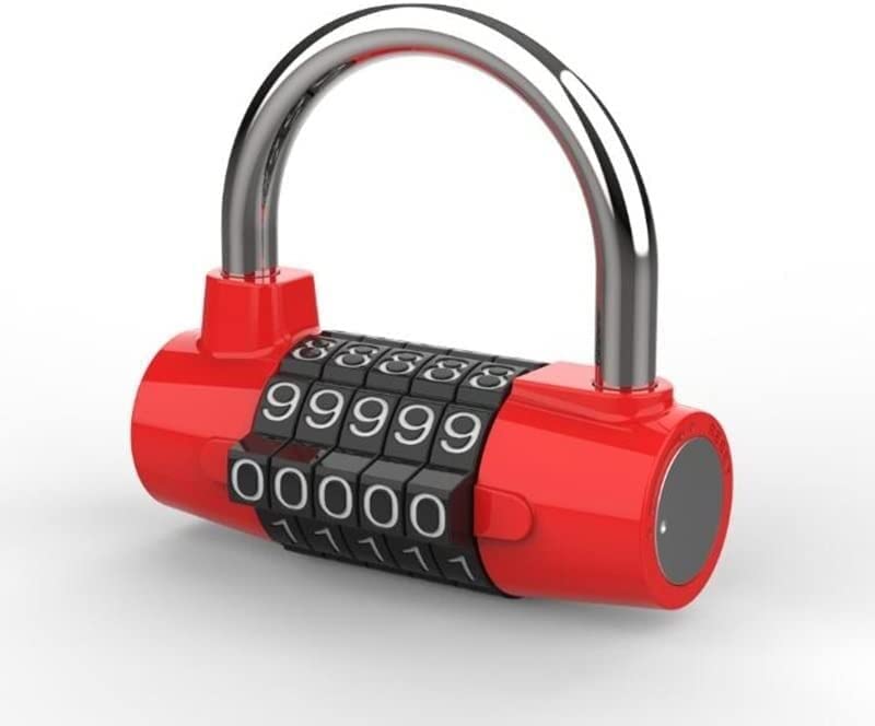 Lucchetti a combinazione， Lucchetti per valigie Combinazione di 5 cifre con password codificata, combinazione di numeri con grillo largo, password di viaggio in lega di zinco(Parent,Silver)