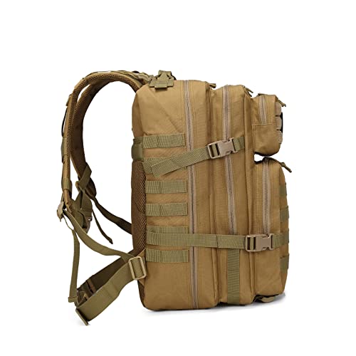 Beeaoo Tactical Backpack Large Army 3 Day Outdoor Assault Pack Rucksacks (Khaki) #TOP2