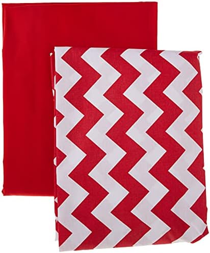 Baby Doll Bedding Chevron and Solid Color Fitted Crib/Toddler Bed Sheet Set, Red 2 Pk