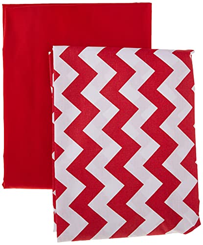 Baby Doll Bedding Chevron And Solid Color Fitted Crib/Toddler Bed Sheet Set, Red 2 Pk #TOP24