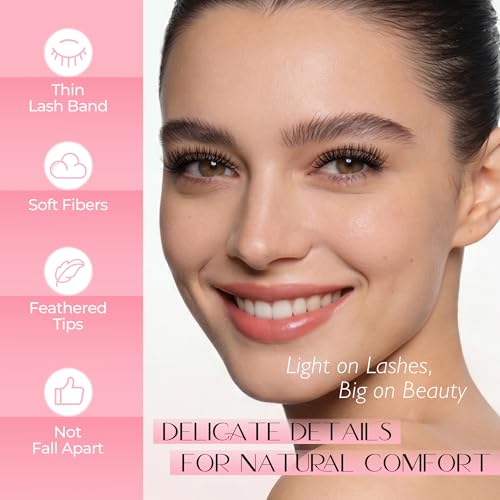 Image of Lash Clusters Kit Wispy Eyelash Clusters Natural D Curl DIY Lash Extensions Kit Individual Cluster Lashes with Bond & Seal Tweezers, 9-16mm, 168pcs