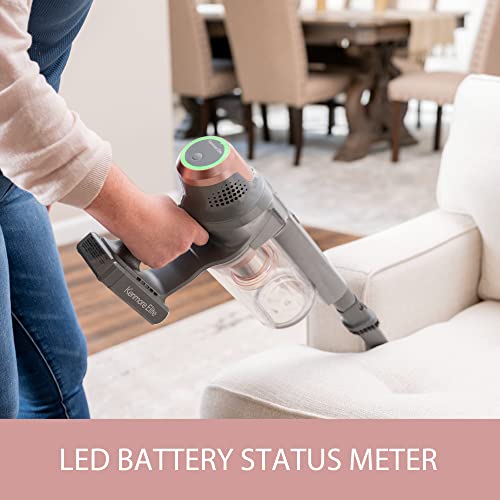 Image of Kenmore DS4090 Brushless Cordless Stick 1L Capacity Lightweight Cleaner 2-Speed Power Suction LED Headlight 2-in-1 Handheld Vacuum for Hardwood Floor, Carpet & Pet Hair, Rose Gold