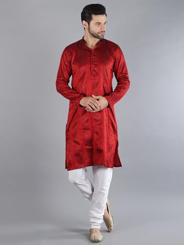 Image of Uri and MacKenzie Embroidery Silk Men's Kurta Pyjama Set