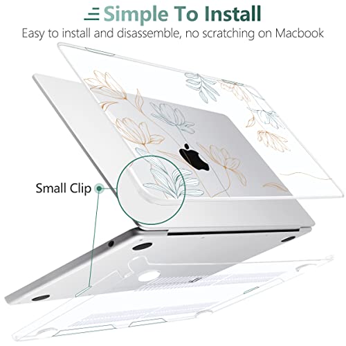 Image of MEEgoodo Case for M5 /M4 /M3 /M2 MacBook Air 13 inch 2026 2025 2024 2022, Fit Model A3449 /A3240 /A3113 /A2681, Case Compatible with MacBook Air 13.6-inch, Engraving Floral | 2025 2024 2022
