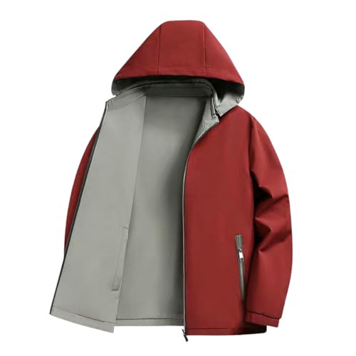 Chaqueta con capucha casual reversible ligera de otoño primavera para hombre
