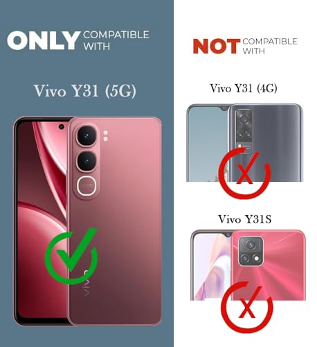 Image of Jkobi Hybrid Back Cover Case for Vivo Y31 5G (Shockproof with Polycarbonate Clear Panel | Professional Black)