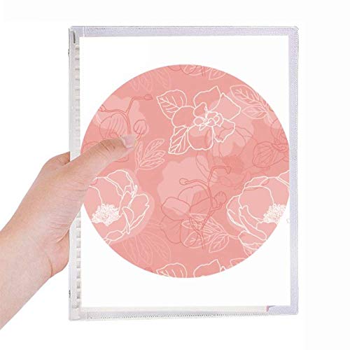 Carnet de notes en spirale pivoines floral et feuilles lignées rechargeables